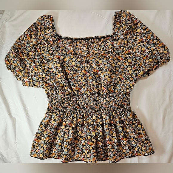 Emery Rose Tops - Emery Rose Womens Multicolored Short Sleeve Poplin Top Size 3X